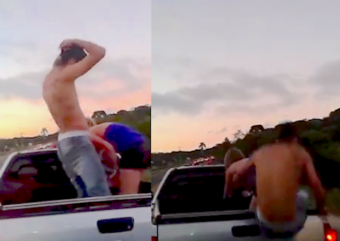 Jovem faz gracinha na rodovia e se dá mal